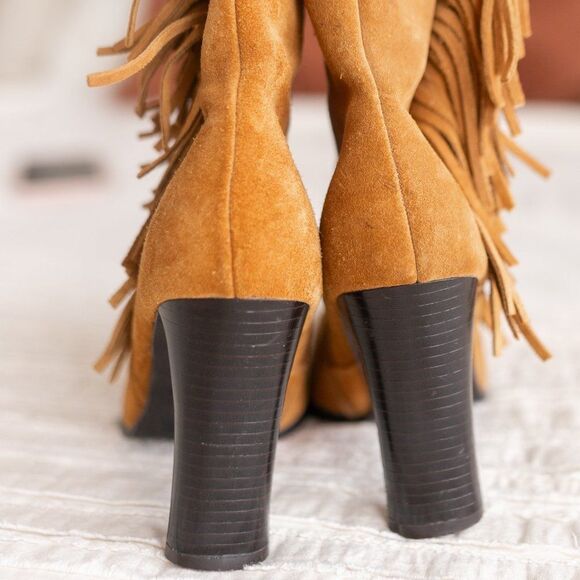 Predictions Brown Cognac‎ Suede Tassel Ankle Boots size 8 - Picture 9 of 12